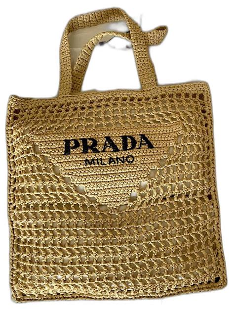 prada tote straw|Prada fabric tote price.